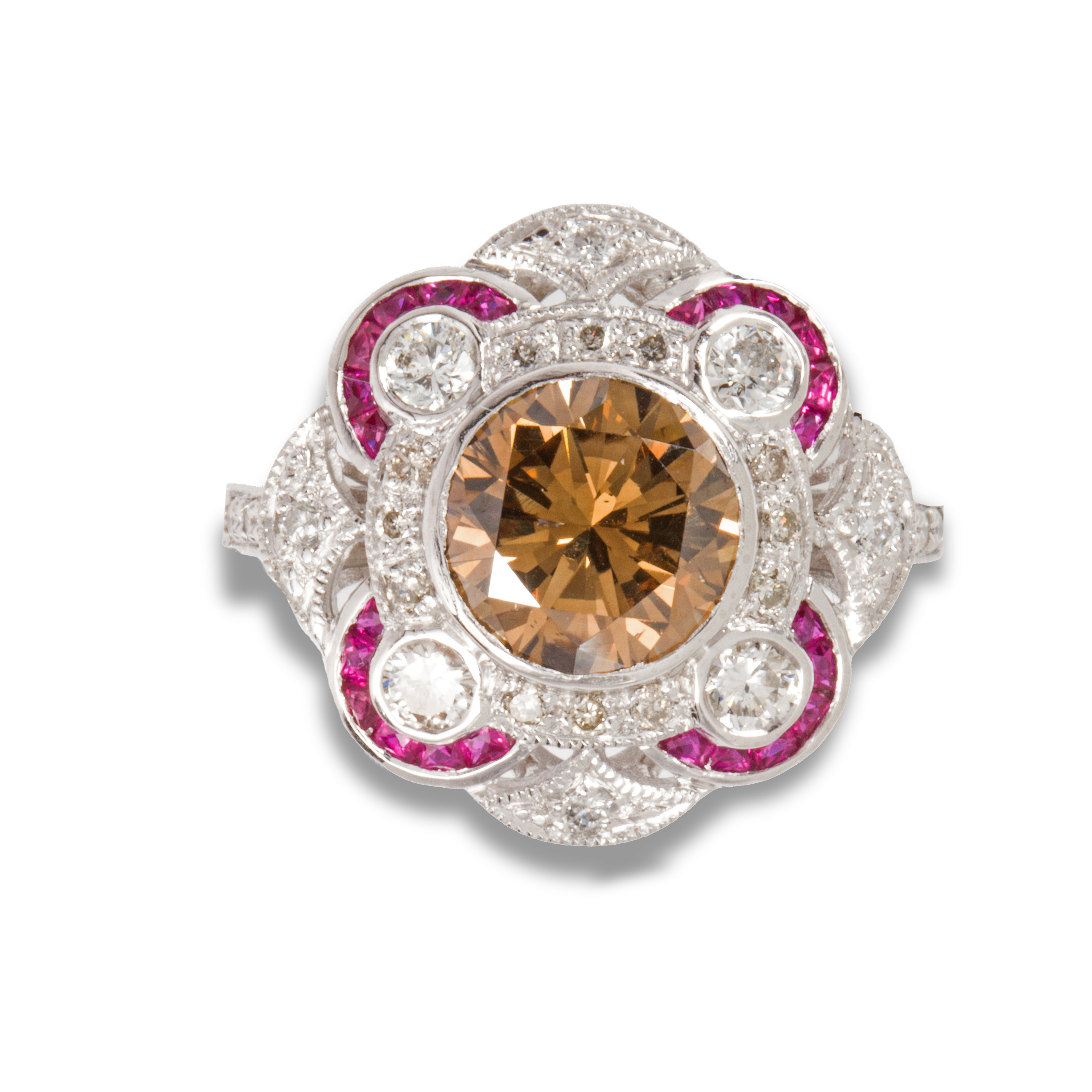 A FANCY DARK BROWN DIAMOND AND