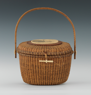 A Farnum Nantucket Scrimshaw Basket