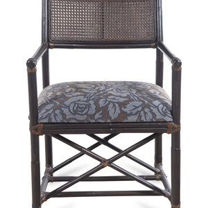 A Faux Bamboo and Raffia Armchair
