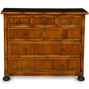 A Faux Bamboo Chest of Drawers by