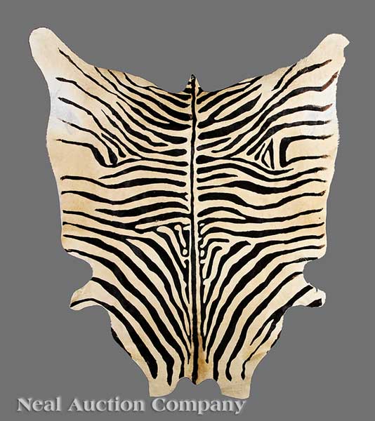 A Faux Zebra Skin Rug 86 in. x 72