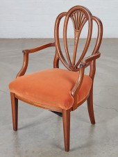 A FEDERAL CARVED MAHOGANY SHIE
