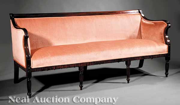 A Federal Carved Mahogany Sofa c.