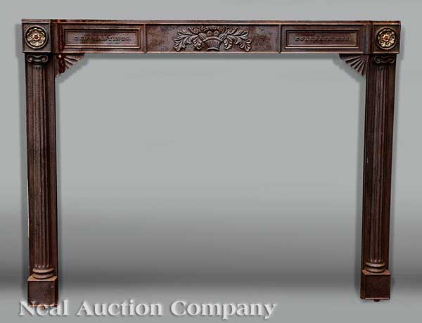 A Federal Cast Iron and Gilt Bronze