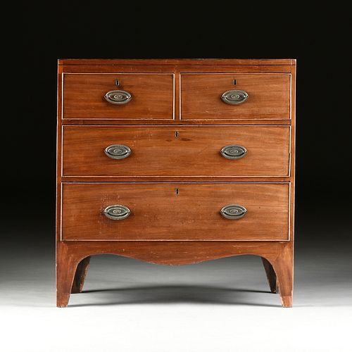 A FEDERAL EBONY INLAID MAHOGANY