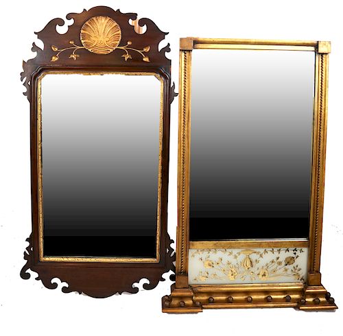 A FEDERAL EGLOMISE MIRROR & A