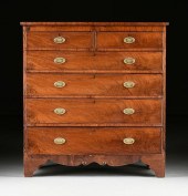 A FEDERAL FLAME MAHOGANY CHEST