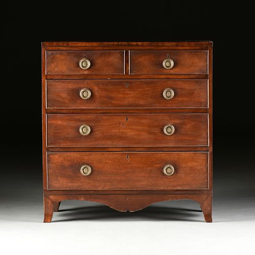 A FEDERAL FLAME MAHOGANY CHEST OF