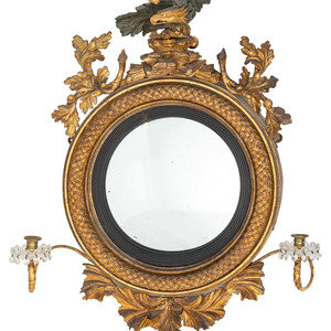 A Federal Giltwood Girandole Mirror