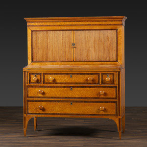 A Federal Inlaid Bird's Eye Maple