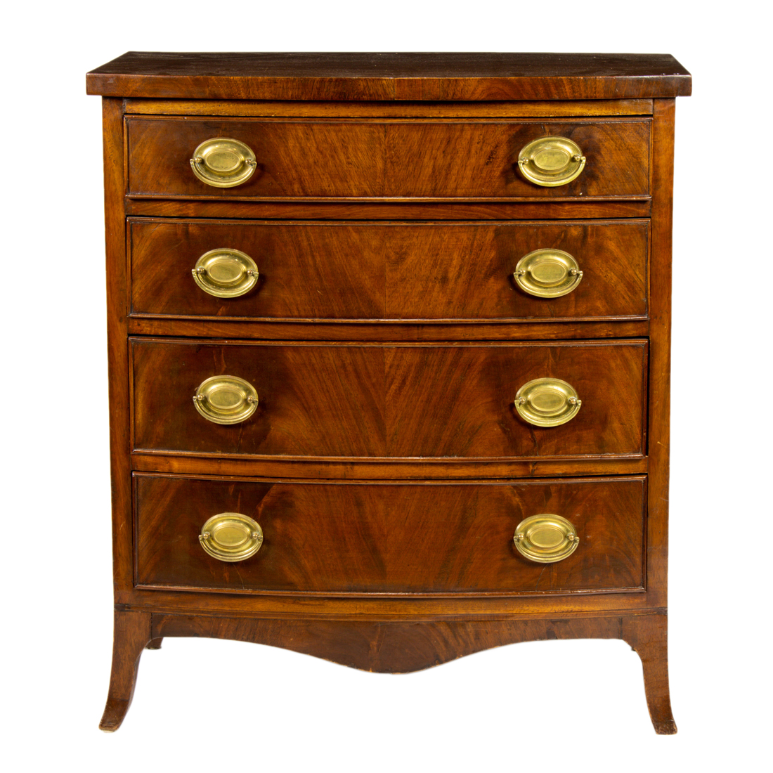 A FEDERAL MAHOGANY BOWFRONT CHEST A