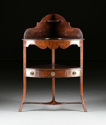 A FEDERAL MAHOGANY CORNER WASH