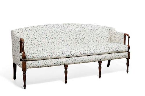 A FEDERAL STYLE INLAID MAHOGANY