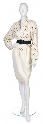 A Fendi Black and Cream Polka