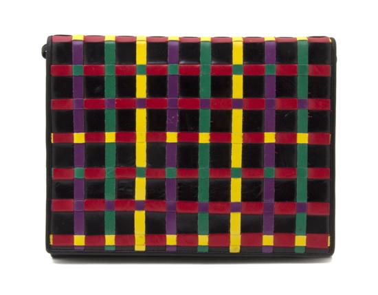 A Fendi Multicolor Woven Leather