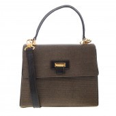 A FENDI TOP HANDLE BAG Brown a