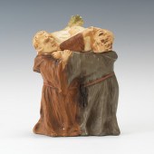 A Fighting Monks Tobacco Jar E