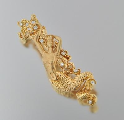 A Figural Gold and Diamond