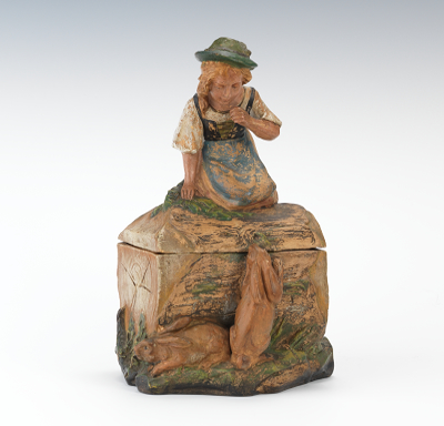 A Figural Humidor with a Young Girl