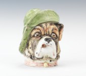 A Figural Majolica Dog with Ci
