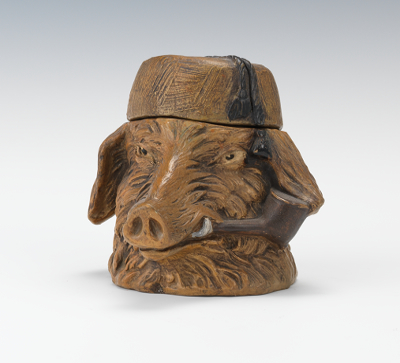 A Figural Tobacco Humidor of a