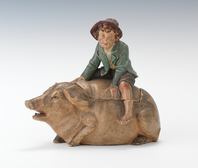 A Figural Tobacco Humidor of a