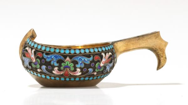A FINE 1896 RUSSIAN SILVER-GILT AND