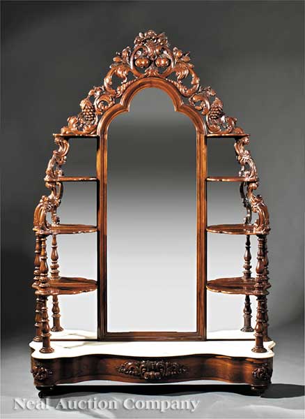 A Fine American Rococo Carved and