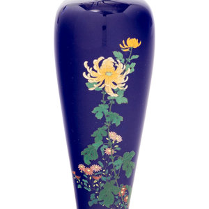 A Fine Blue Ground Cloisonné