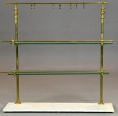 A Fine Brass Marble & Glass Ba