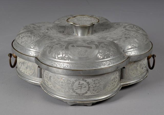 A Fine Chinese Pewter 5 Section