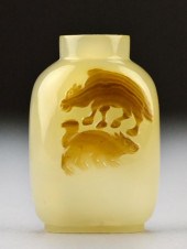 A Fine Chinese Qing Carved Aga