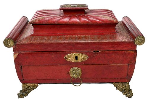 A FINE CLASSICAL LEATHER AND PARCEL