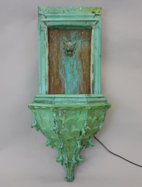 A FINE COPPER WALL FOUNTAIN.