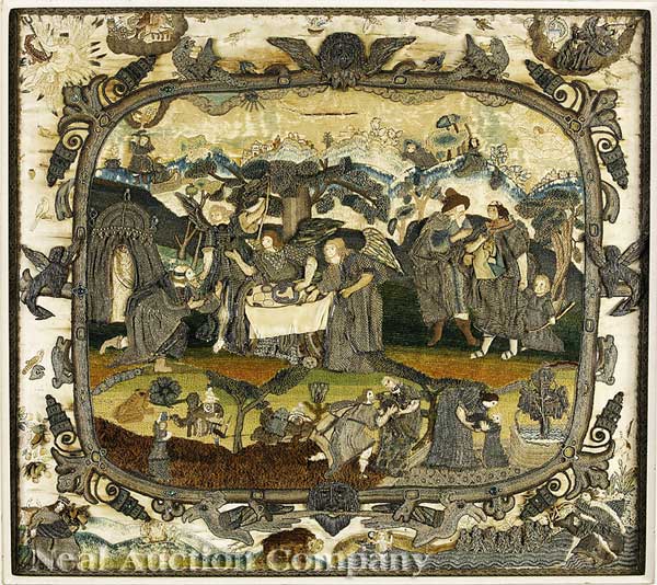 A Fine English Stumpwork Embroidery