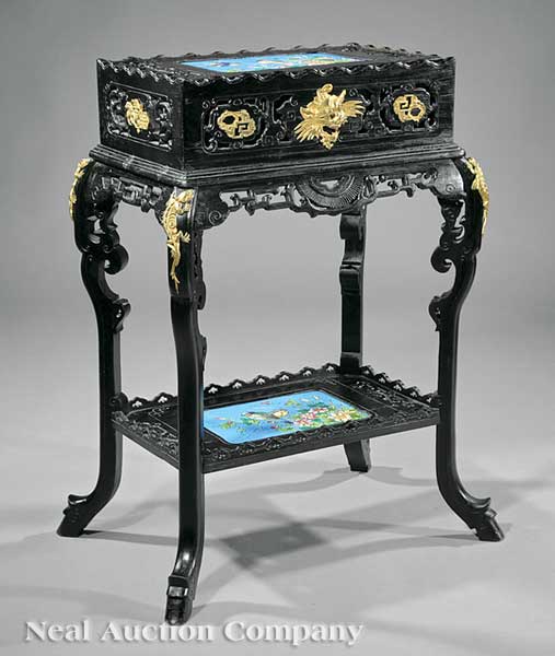 A Fine French Ebonized Gilt