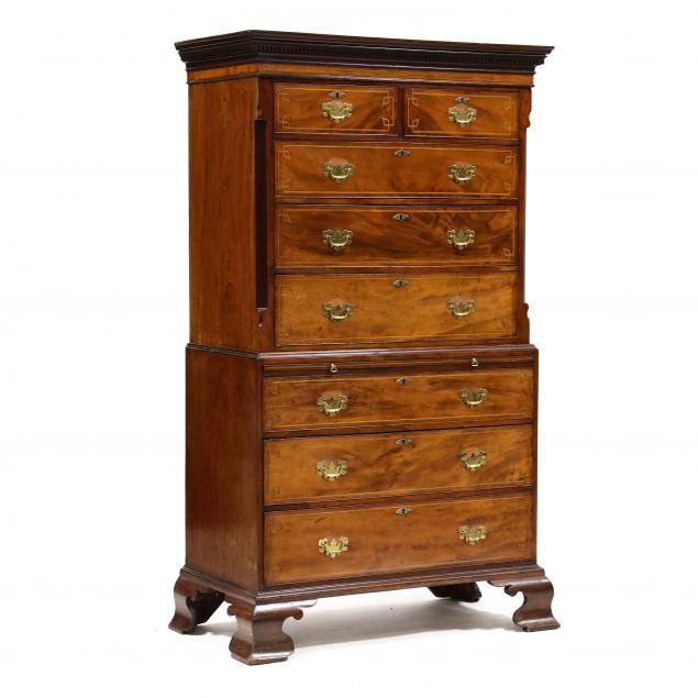 A FINE GEORGE III INLAID MAHOGANY
