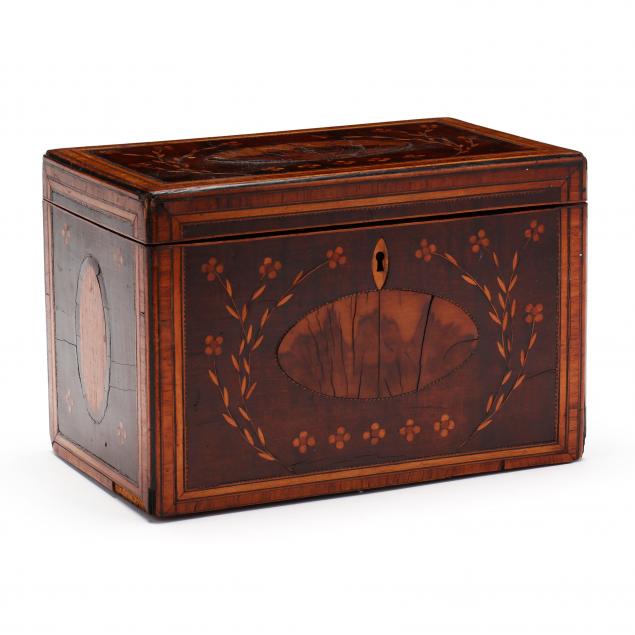A FINE INLAID GEORGE III TEA