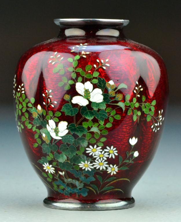 A Fine Japanese Cloisonne Lotus