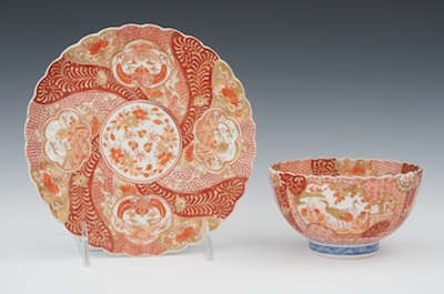 A Fine Kutani Bowl and Plate Late