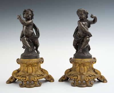A Fine Pair of Gilt and Patinated