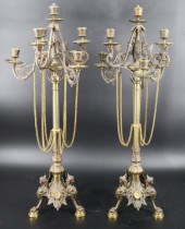A FINE PR OF PATINATED & GILT