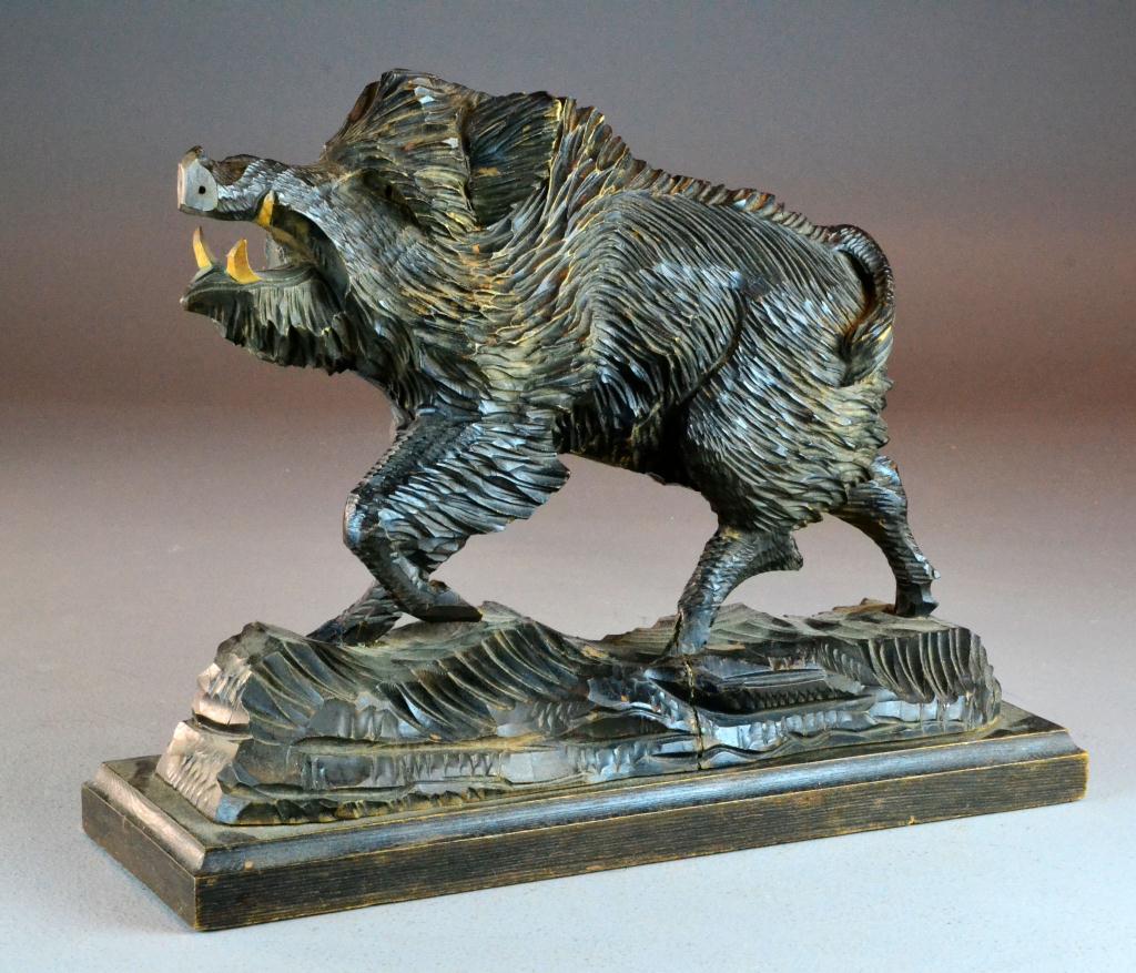 A Fine Wood Carving Depicting A