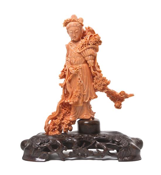 A Finely Carved Chinese Coral Model