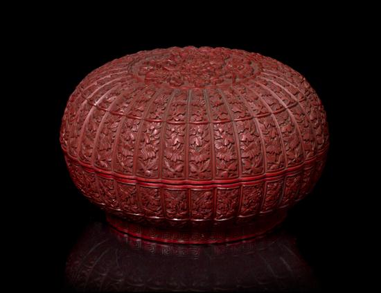 *A Finely Carved Cinnabar Lacquer