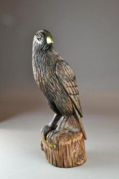 A FINELY CARVED WOOD AMERICAN
