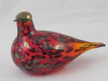 A Finnish art glass model of a bird