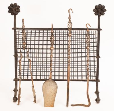 A fire guard with two floral