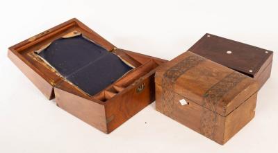 A fitted leather writing case,