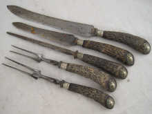 A five piece carving set with